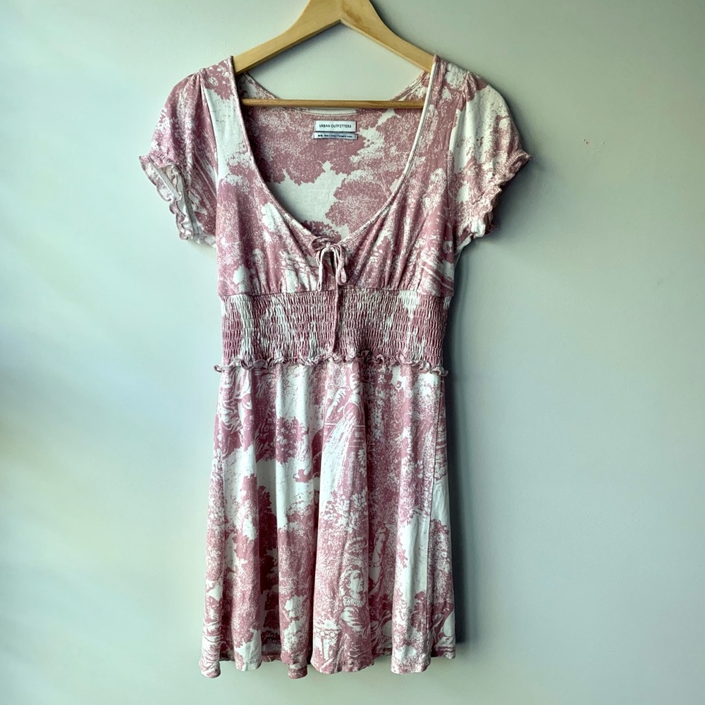 Urban Outfitters Pink Cherub Puff Sleeve Mini Dress